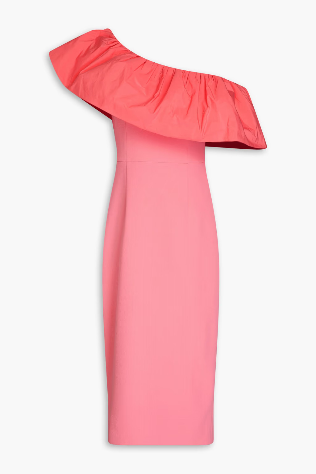 Brittany one-shoulder taffeta-paneled crepe midi dress | The Outnet (UK and Europe)