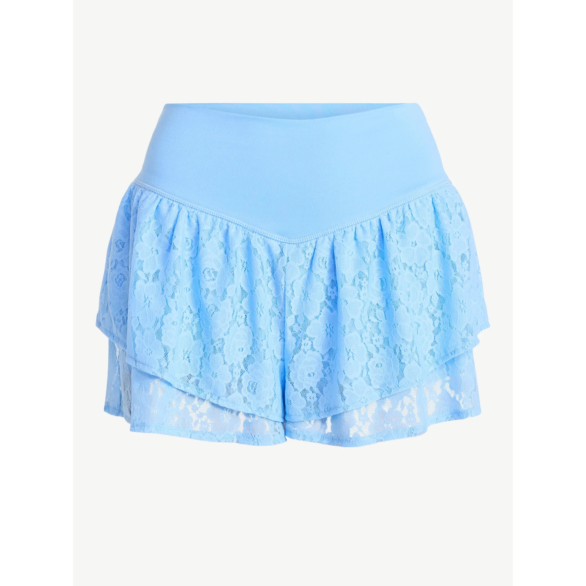 No Boundaries Lace Knit Flowy Shorts, 2'' Inseam, Women's XXS-XXL | Walmart (US)
