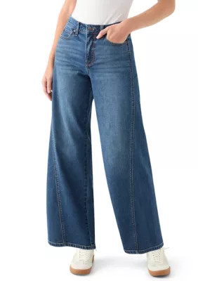 Women's High Rise Seamed Wide Leg Jeans | Belk