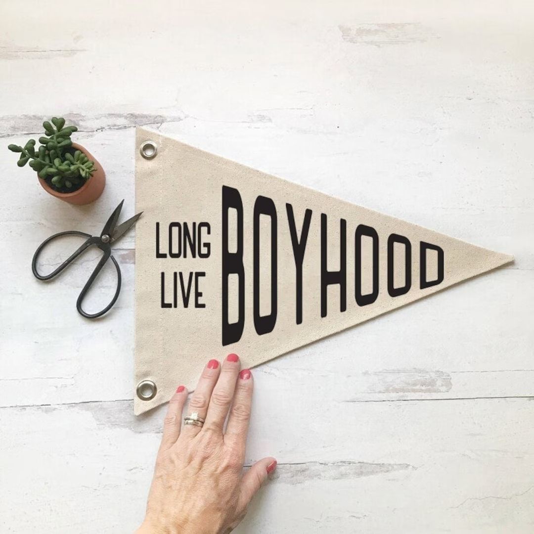 Nursery Wall Decor, Long Live Boyhood Pennant Flag Wall Art Banner, Kids Room Decor - Etsy | Etsy (US)