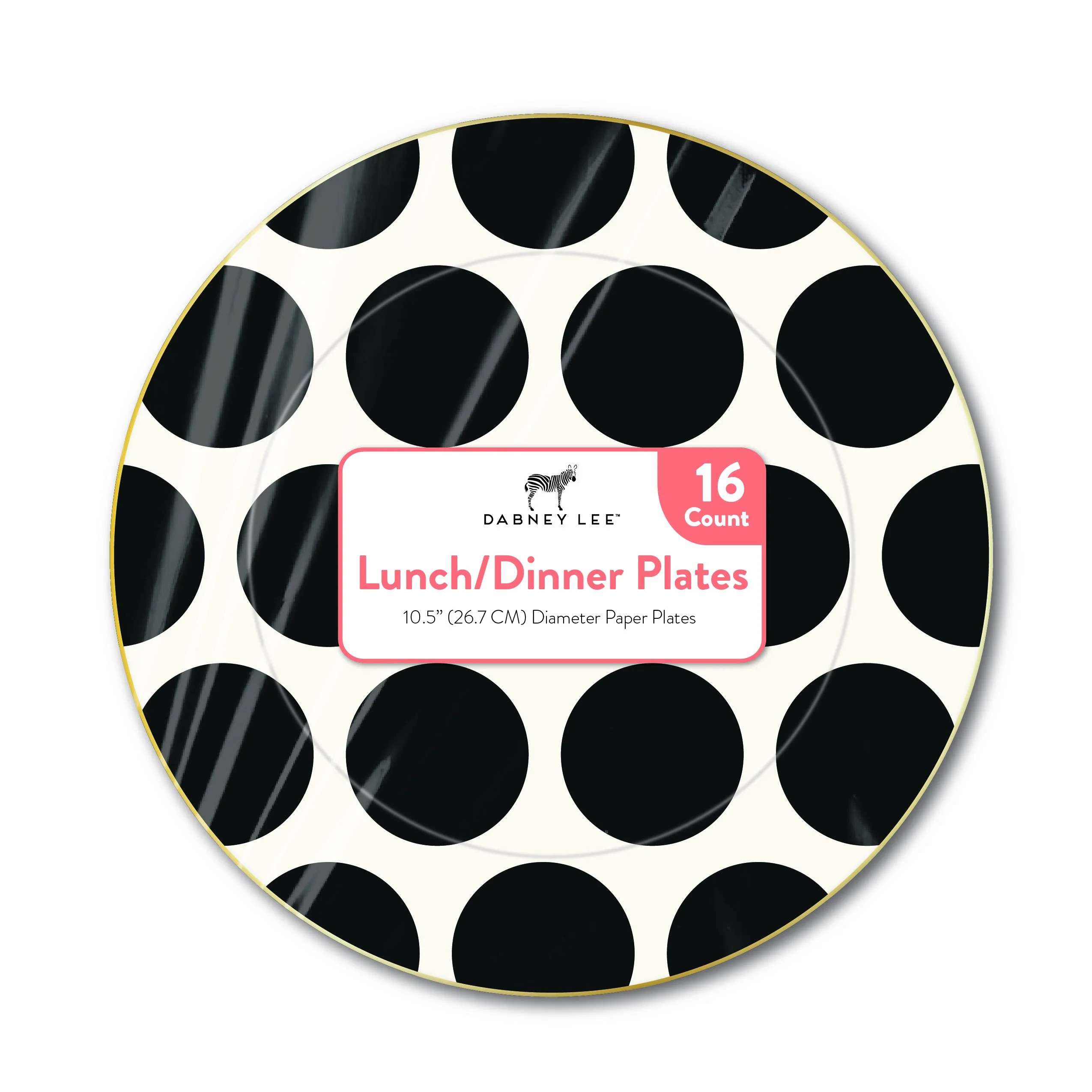 Black Polka Dots Dinner Plates - 16 count 10.5 inch | Walmart (US)
