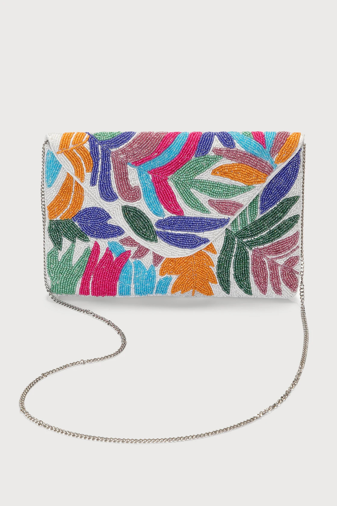 Vibrant Views White Multi Beaded Envelope Clutch | Lulus (US)