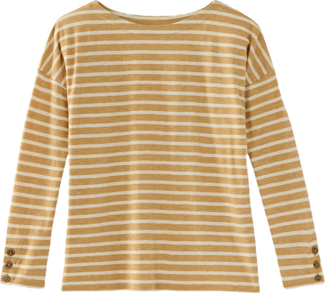 Striped Buttoned-Cuff Tee | J. Jill