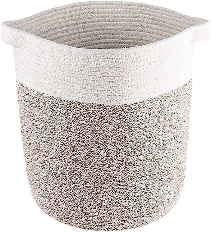 Lyricalife Woven Storage Basket, Extra Large Pure Cotton Organizer 20x19x19inches, Tall Basket wi... | Amazon (US)