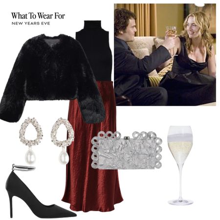New Year’s Eve 🥂

Satin skirt, black faux fur jacket, evening wear, party style, Christmas, festive style, heels, silver clutch, the holiday 

#LTKHoliday #LTKSeasonal #LTKparties