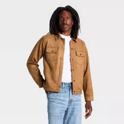Men's Vegan Suede Jacket - Goodfellow & Co™ Tan M | Target