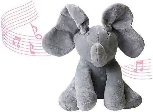 Hausger peek a Boo Elephant Stuffed Animal Plush Animated , Gray, 12" Bigger Ears for Kids Girl B... | Amazon (US)