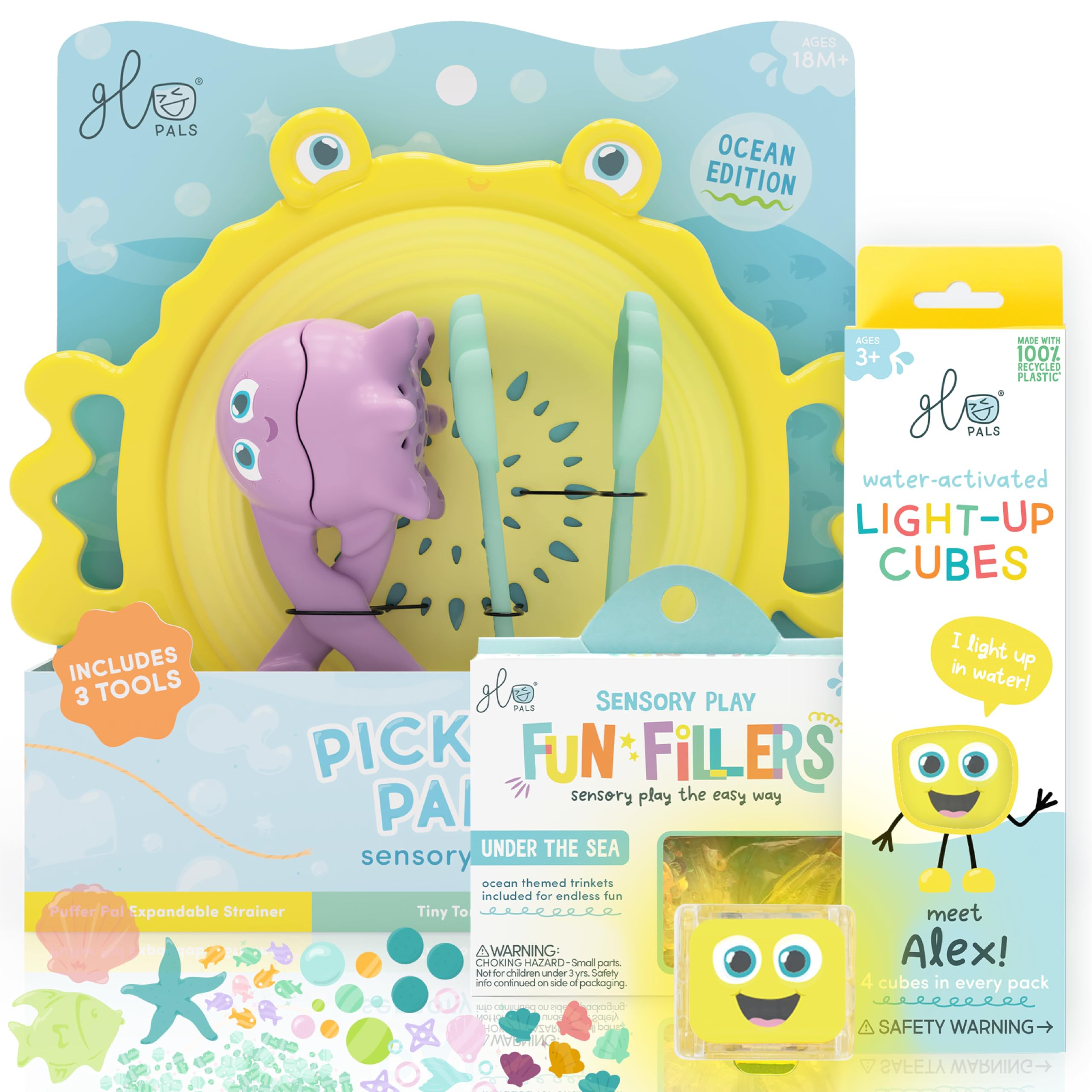 Glo Pals Fine Motor Tools Sensory Play Pack Bundle with Pick-Up Pals Sensory Tools, Yellow Alex L... | Amazon (US)