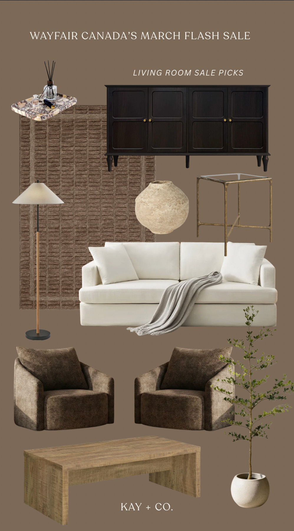 My living room sale picks from @wayfaircanada's March Flash Sale 🤎 

Eyeing a few of these pieces for our new home & stocking up my cart as we speak. 

 #LTKcanada #LTKhome