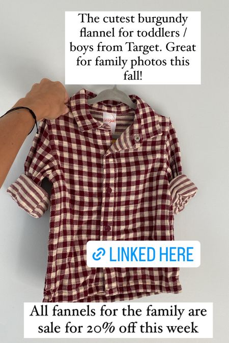 I grabbed this for Greyson. It's perfect for fall family photos and is on sale for $12 this week at target. 

Toddler flannel - fall family photo outfits - family picture outfits - target style - fall fashion 