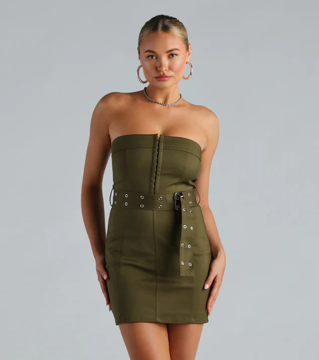 Can I Have Your Attention Belted Mini Dress | Windsor Stores