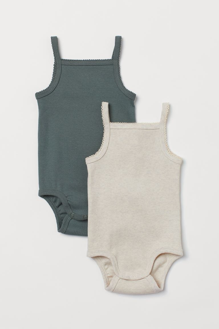 2-pack Ribbed Cotton Bodysuits | H&M (US + CA)