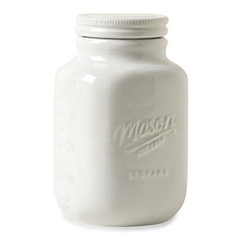 Mason White 7.5-Inch Porcelain Canister | Bed Bath & Beyond