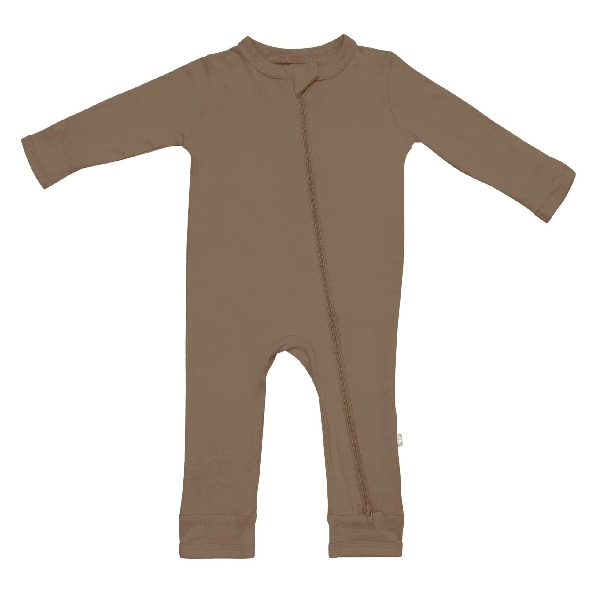 Zippered Romper in Coffee | Kyte BABY