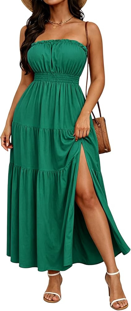 Strapless Maxi Dress for Women Vacation Beach Party Birthday Outfits | Amazon (US)