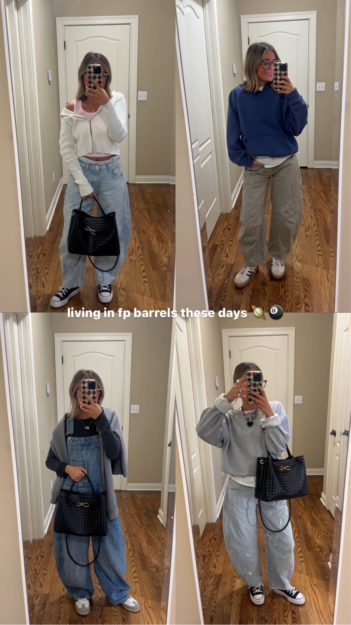 Wearing size 24 standard fit in the jeans & small standard fit in the overalls 