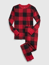 Kids 100% Organic Cotton Buffalo Check PJ Set | Gap (US)