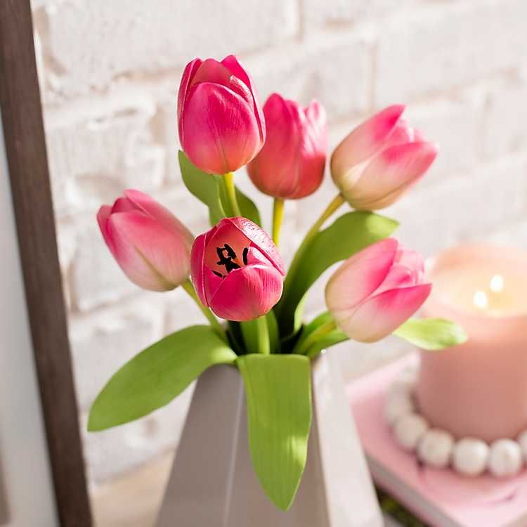 New! Pink Tulip Bouquet, 17 in. | Kirkland's Home