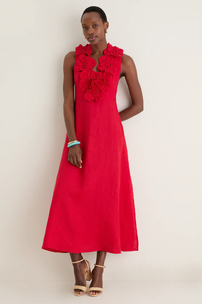 Red Sleeveless Midi Dress | Tuckernuck (US)