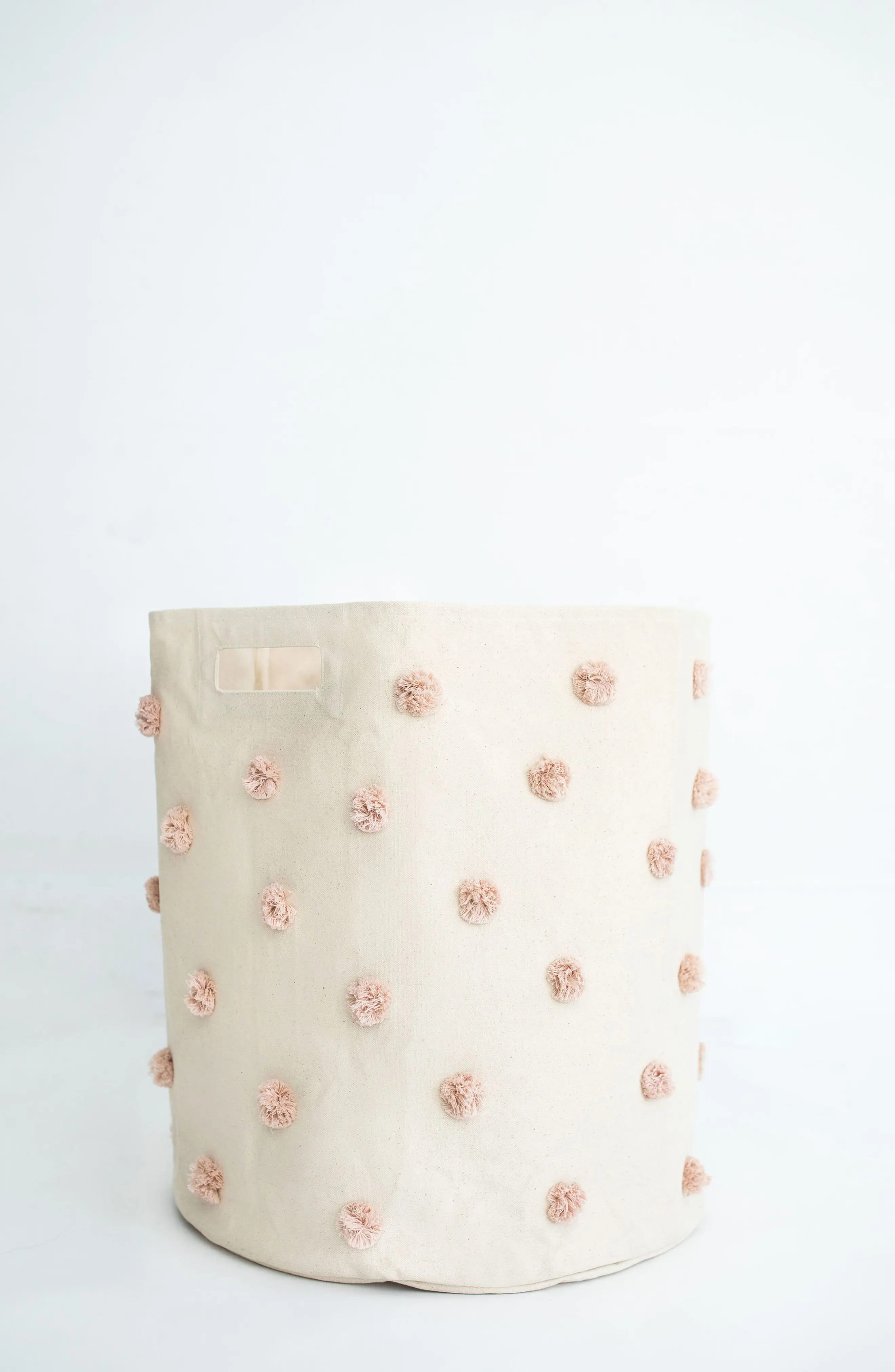 Pehr Pompom Canvas Hamper in Peony Pink at Nordstrom | Nordstrom