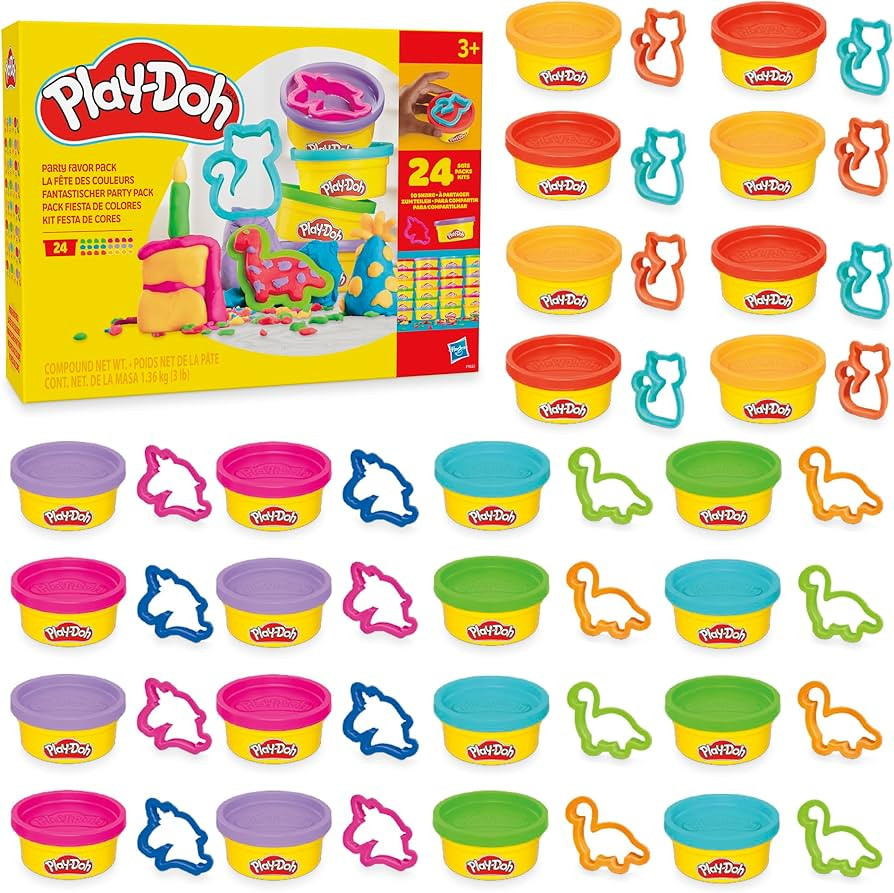 Play-Doh Party Favor Pack, Bulk 24 Pack of Modeling Compound with Cutters, Non-Candy Treat Bag Fi... | Amazon (US)