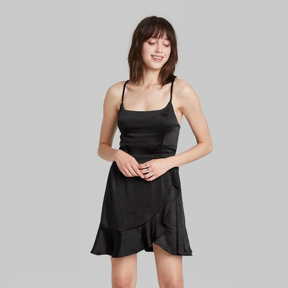 Women's Sleeveless Satin Wrap Dress - Wild Fable™ | Target