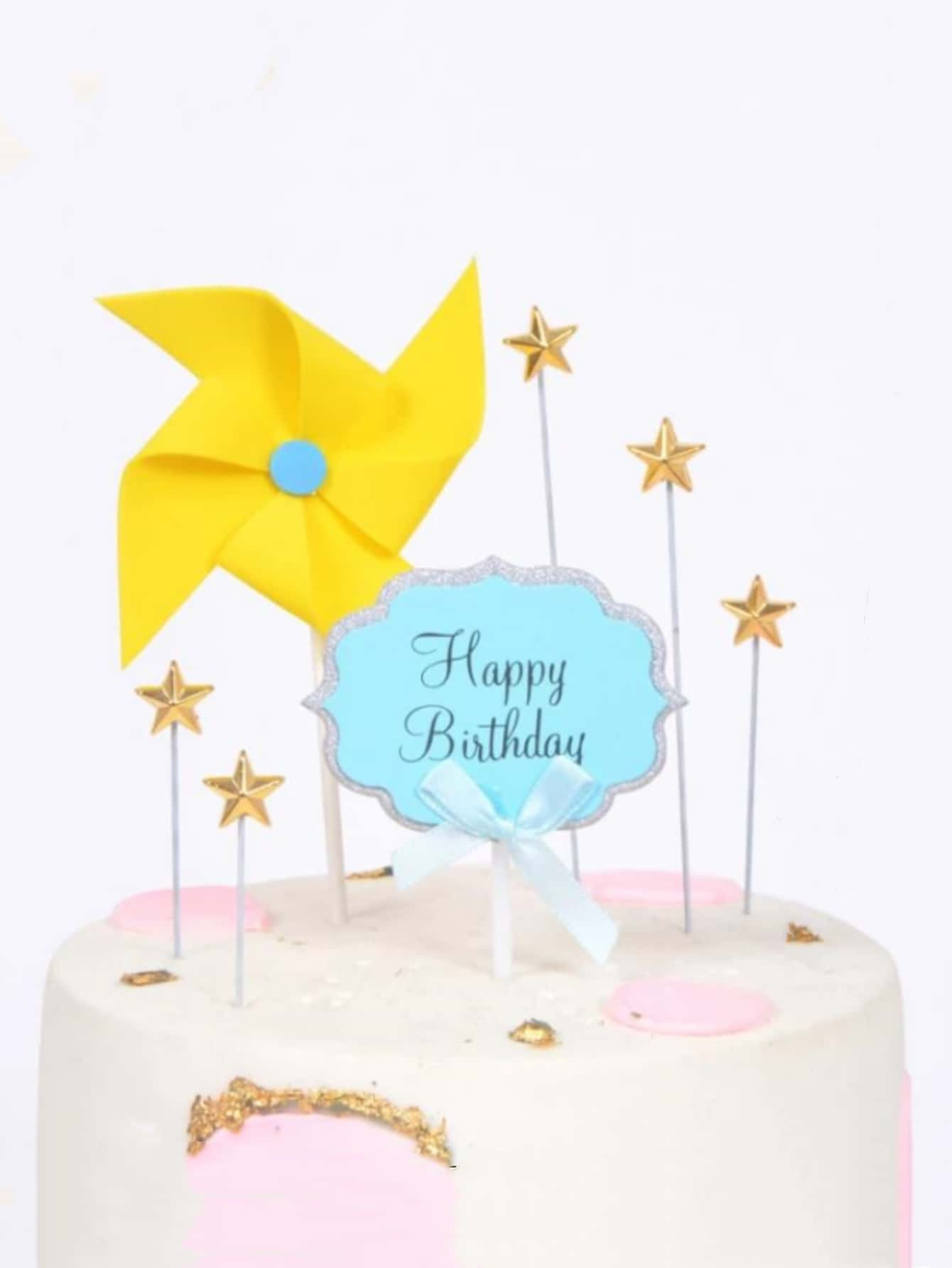 50pcs Star Shaped Cake Decoration, Modern Plastic Golden Star Decor Cake Topper For Birthday Part... | SHEIN