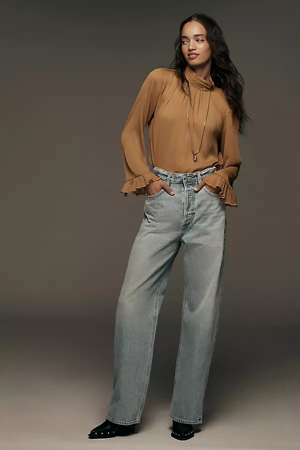 Gwendoline Scrunch High-Rise Baggy Jeans | Anthropologie (US)