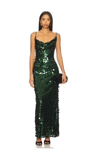 MORE TO COME Winifred Maxi Dress in Dark Green. - size XS | Revolve Clothing (Global)