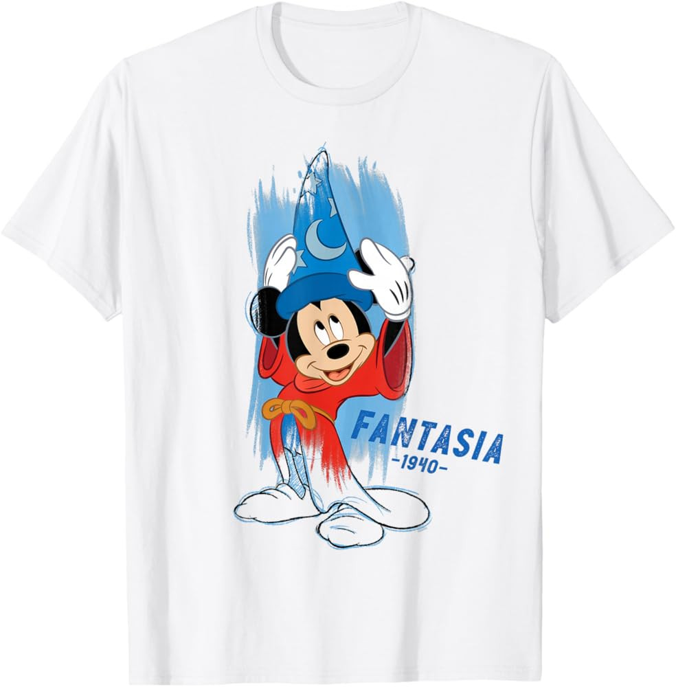 Disney Ink and Paint Sorcerer Mickey Mouse in Fantasia 1940 T-Shirt | Amazon (US)