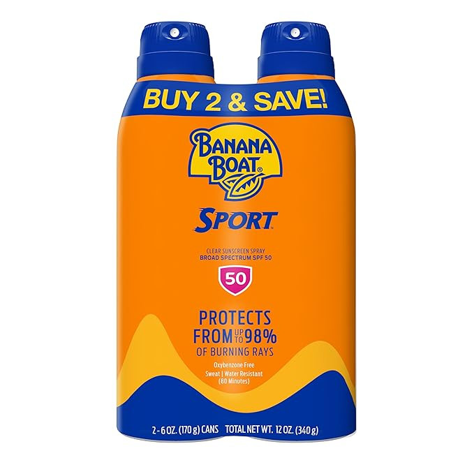 Banana Boat Sport SPF 50 Sunscreen Spray, 6 oz (2 Pack) | Amazon (US)