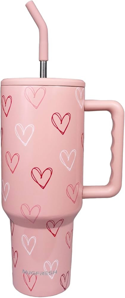 Valentine Tumbler, Valentine’s Day Gifts for Women 40 oz Valentine Heart Tumbler Cup Holder Fri... | Amazon (US)