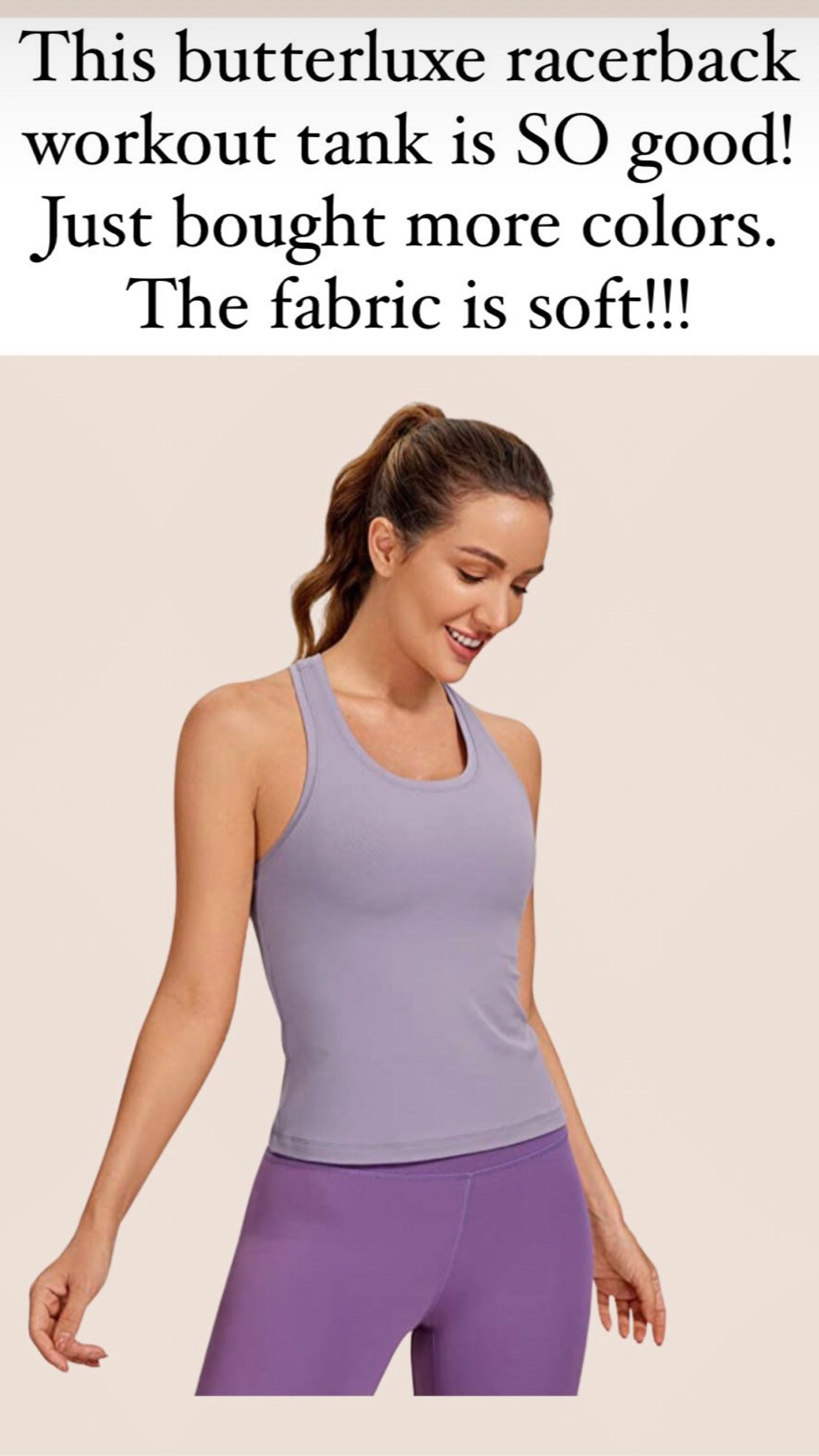 CRZ YOGA Women's Yoga Slim Fit Built in Bra Butterluxe Tank Racerback