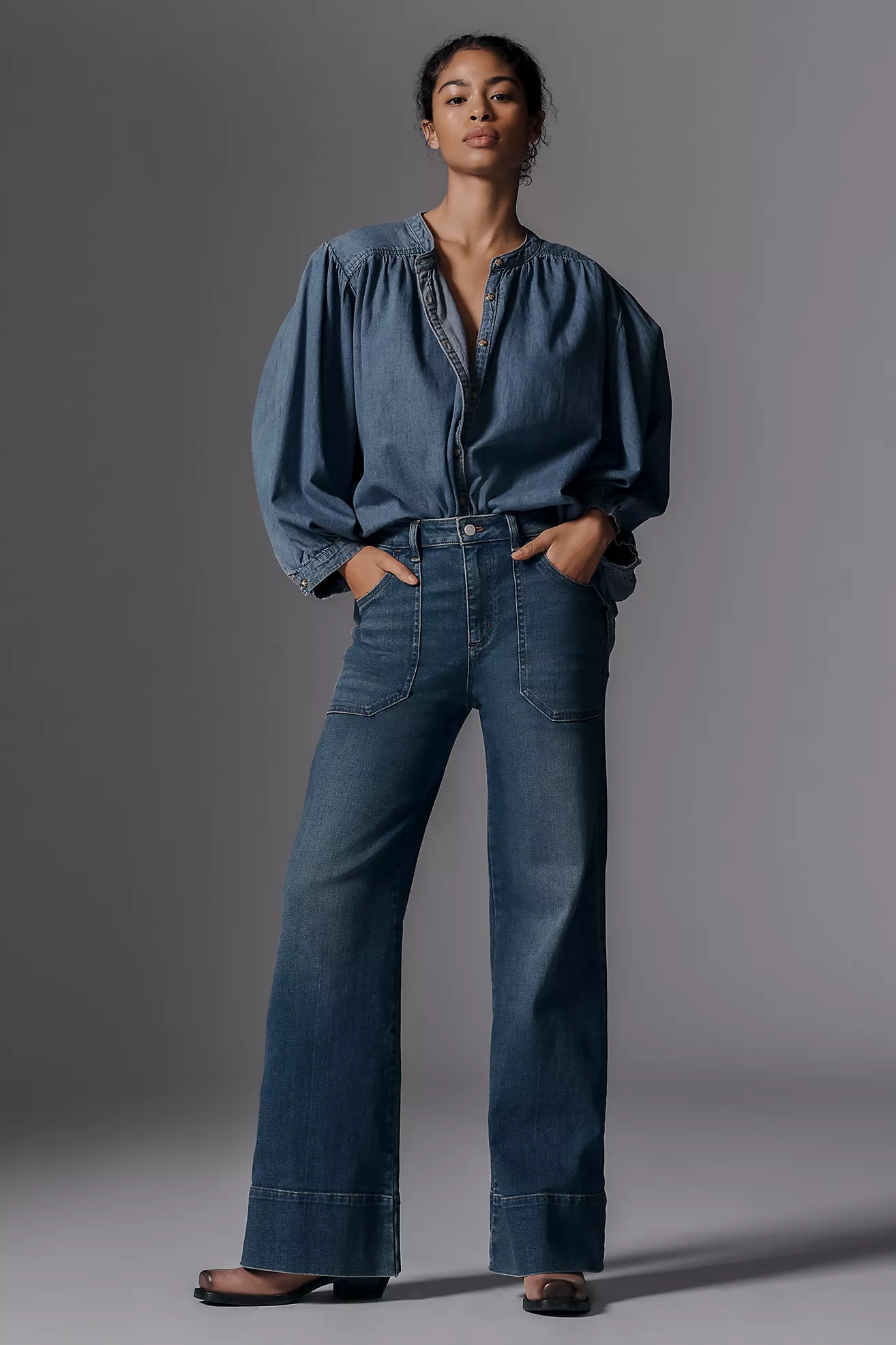 The Rylan Relaxed High-Rise Flare Jeans by Pilcro | Anthropologie (US)