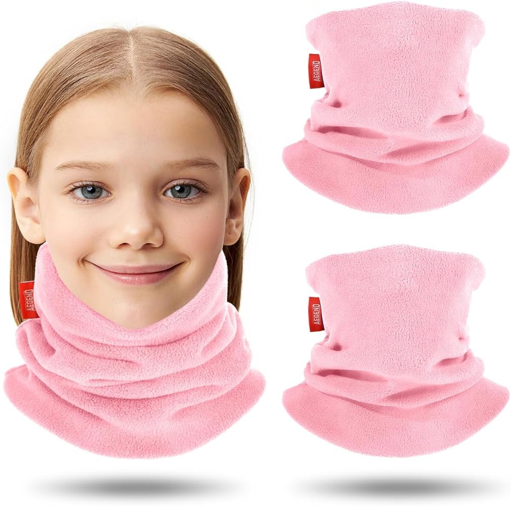 Aegend Neck Warmer for Kids 2 Pack, Double-Layer Fleece Ski Neck Gaiter for Boys Girls Youth Wint... | Amazon (US)