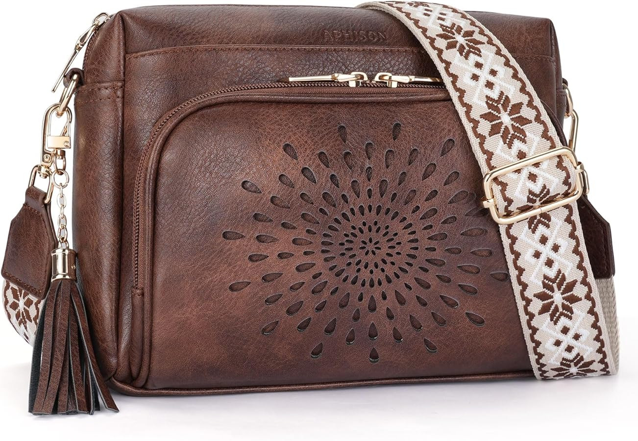 APHISON Crossbody Bags for Women, Vegan Leather Sunflower Crossbody Phone Purse Shoulder Handbags... | Amazon (US)