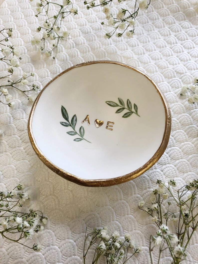 Personalized Wedding Gift / Jewelry Dish / Date and Initials / - Etsy | Etsy (US)