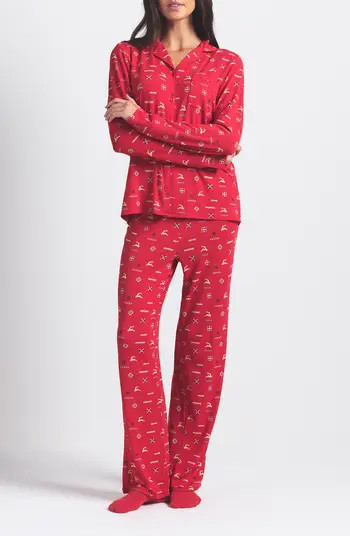 SKIMS Long Sleeve Button-Up Shirt & Pants Pajama Set | Nordstrom | Nordstrom