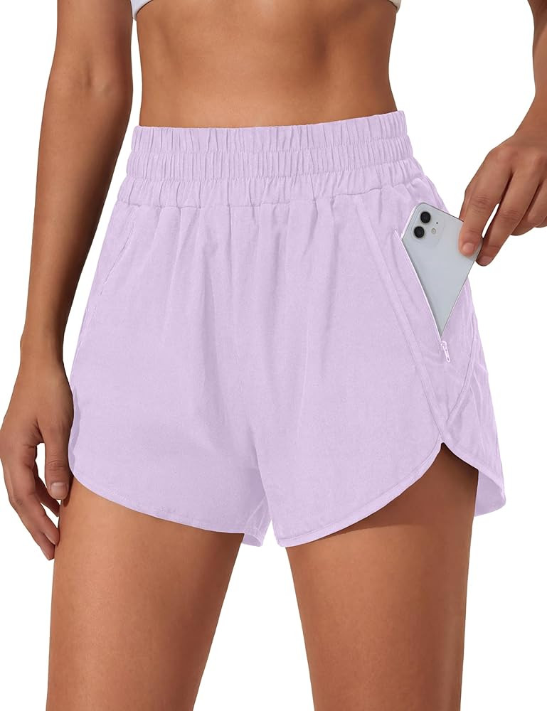 BMJL Women's Running Shorts Elastic High Waisted with Pockets, 2.5" Sporty Workout Quick Dry Athl... | Amazon (US)