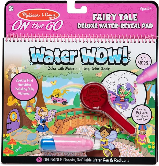 Melissa & Doug On The Go Water Wow! Reusable Water-Reveal Deluxe Activity Pad – Fairy Tale | Amazon (US)
