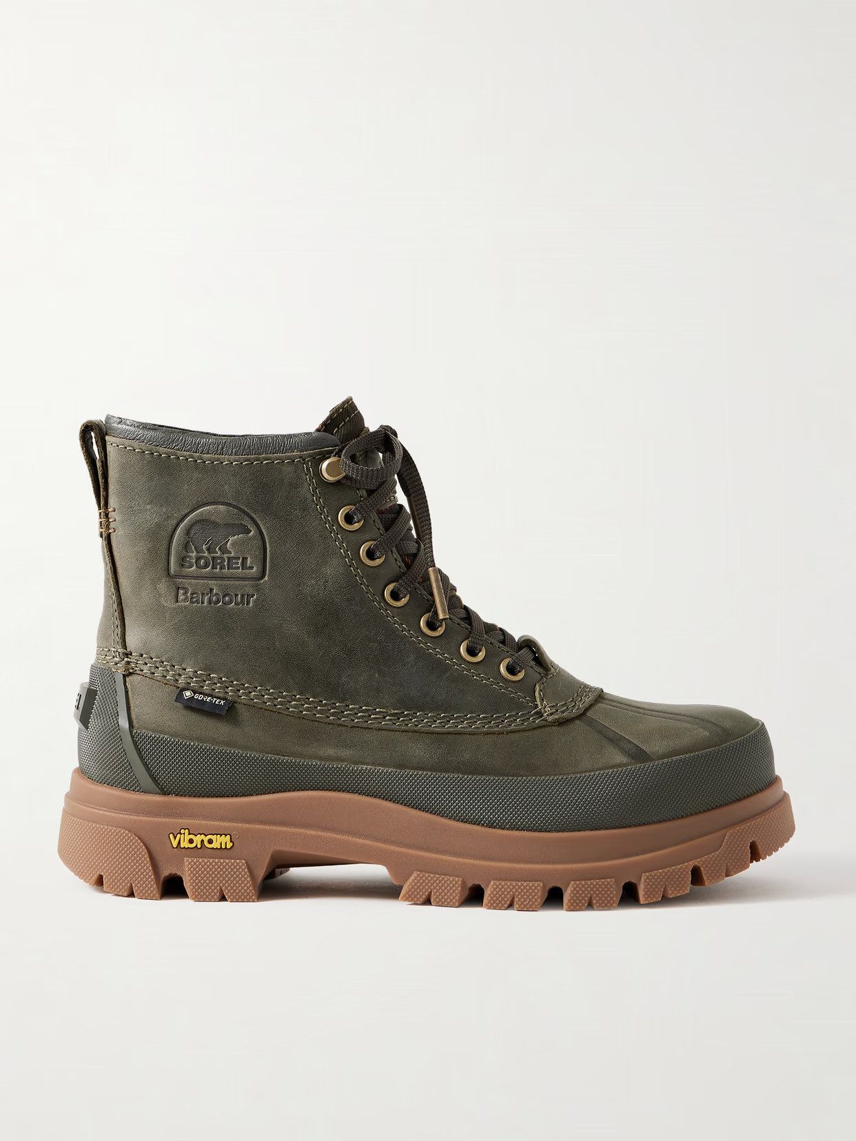 Sorel - + Barbour Daystorm Horizon Leather And Gore-tex Ankle Boots - Green | NET-A-PORTER (US)