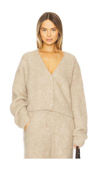Minnie Cardigan in Heather Beige | Revolve Clothing (Global)