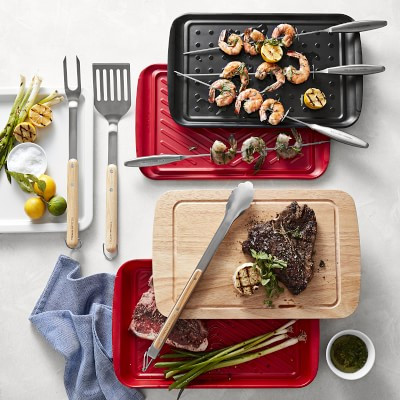 Williams Sonoma Grill Prep Marinade Tray with Wood Lid | Williams Sonoma | Williams-Sonoma