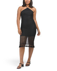 Sleeveless Crochet Halter Midi Dress | Casual Dresses  | Marshalls | Marshalls