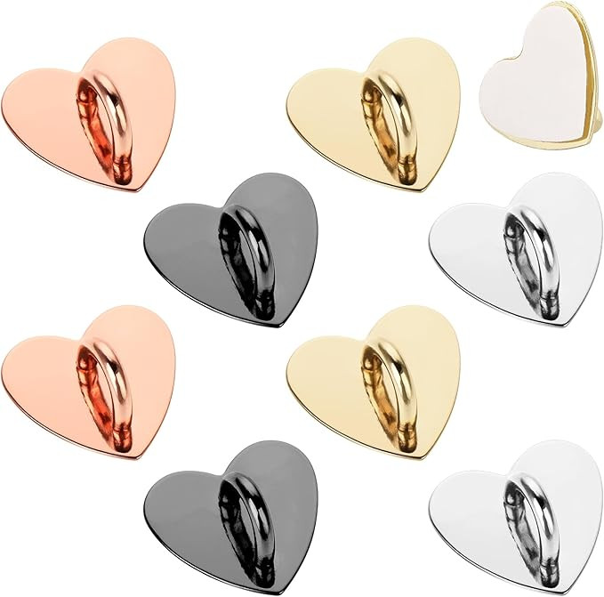 8 Pcs Cell Phone Finger Ring Heart Phone Grip Metal Cell Phone Charm Finger Rings Phone Finger Gr... | Amazon (US)