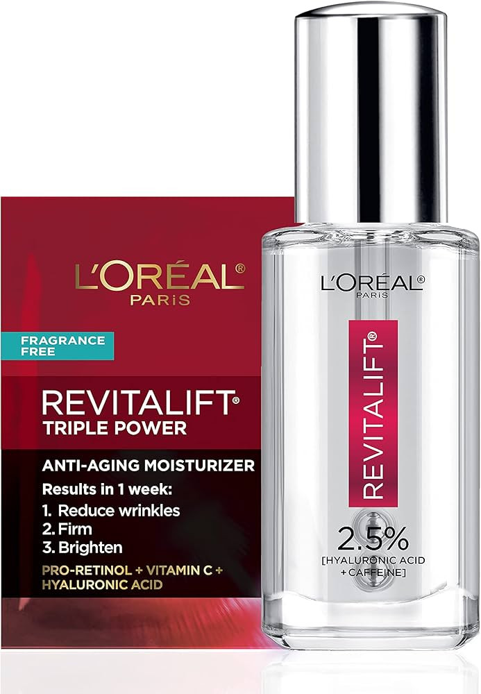 L'Oreal Paris Revitalift Hyaluronic Acid + Caffeine Hydrating Eye Serum for Dark Circles, Fragran... | Amazon (US)