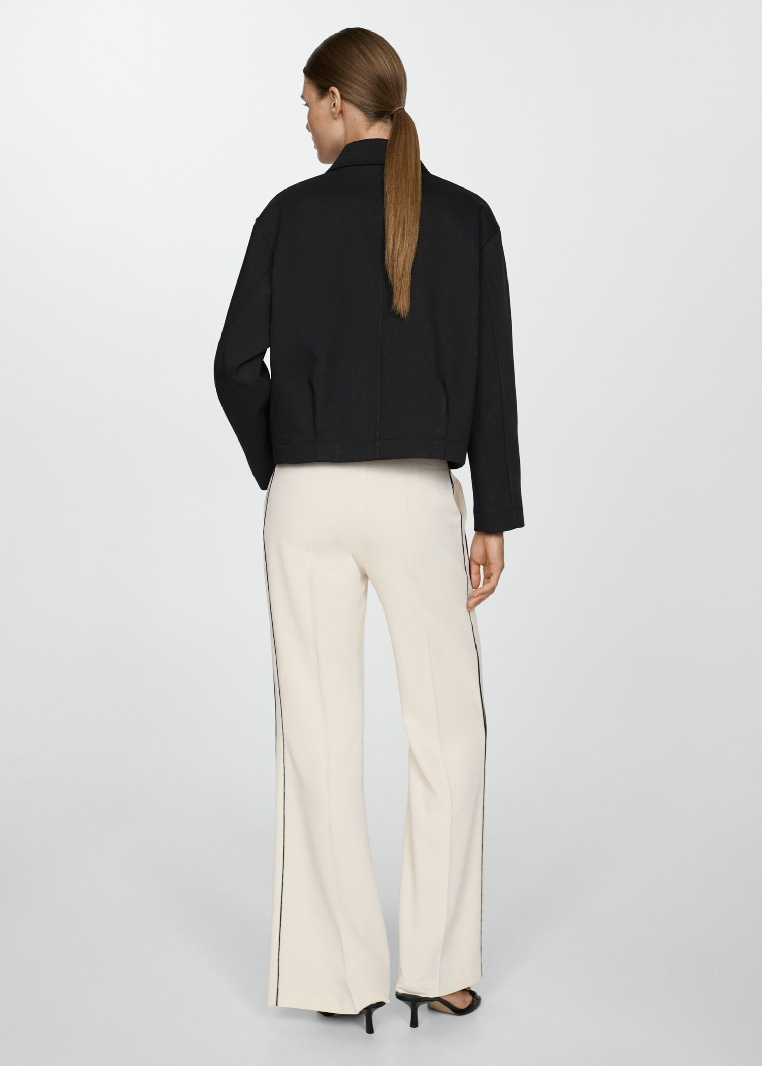 Wideleg striped trousers | MANGO (UK)