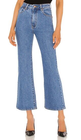 ROLLA'S Eastcoast Crop Flare Jean in Blue. - size 24 (also in 26, 27, 28, 29) | Revolve Clothing (Global)