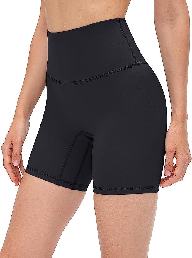 Lavento Women's High Waisted Yoga Shorts Tummy Control 3" / 5" Workout Shorts | Amazon (US)