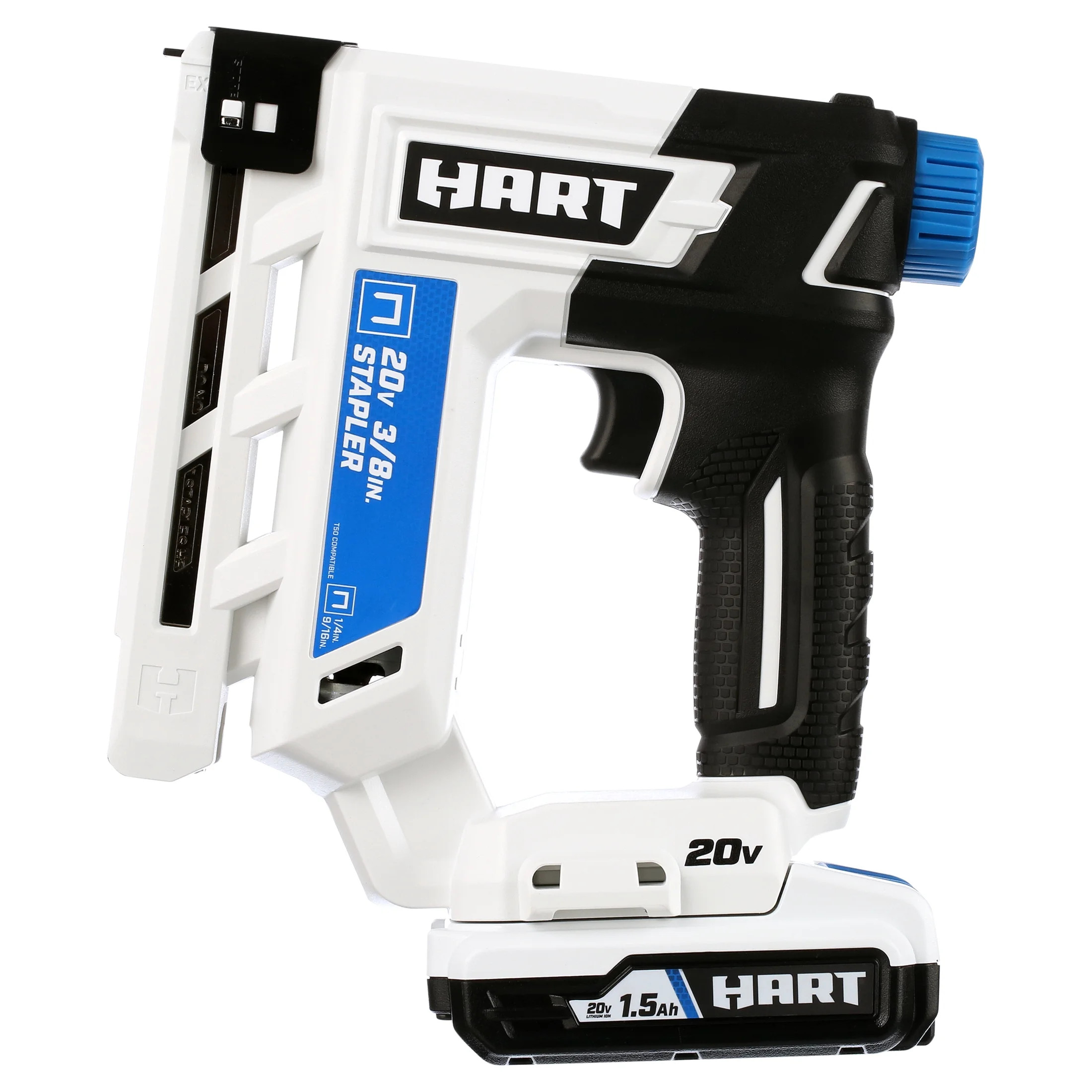 HART 20-Volt 3/8 Inch Crown Staple Gun Kit (1) 20-Volt 1.5Ah Lithium-Ion Battery | Walmart (US)
